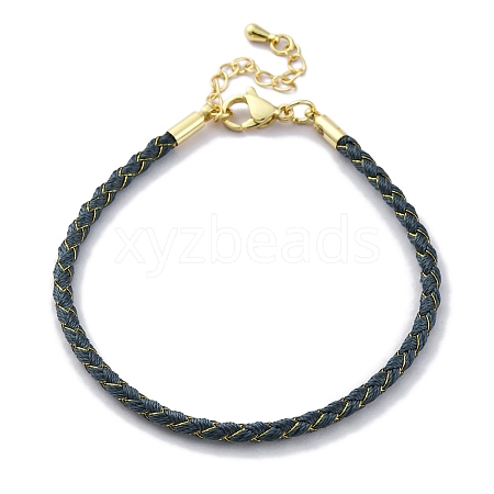 Polyester Cord Braided Bracelet Makings MAK-Z003-01G-06-1