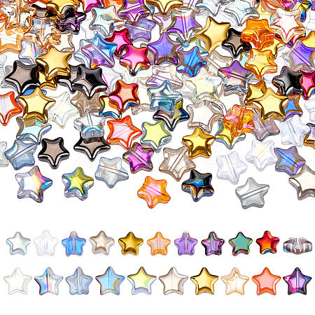 200Pcs 20 Styles Electroplate Transparent Glass Beads GLAA-PH0003-94-1