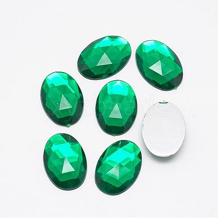 Acrylic Rhinestone Flat Back Cabochons GACR-Q011-30x40-12-1