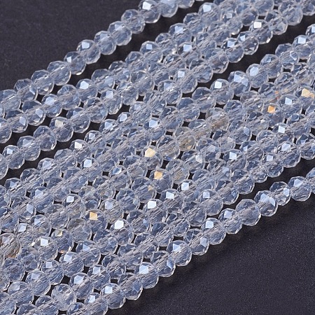 Electroplate Glass Beads Strands GLAA-F076-FR14-1