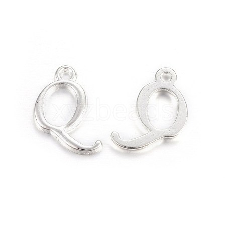 Silver Color Plated Alloy Letter Pendants X-PALLOY-J718-01S-Q-1