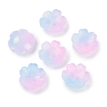 Transparent Spray Paint Glass Beads GLAA-H035-04F-1