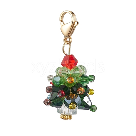 Christmas Tree Glass Pendant Decorations HJEW-JM02046-02-1
