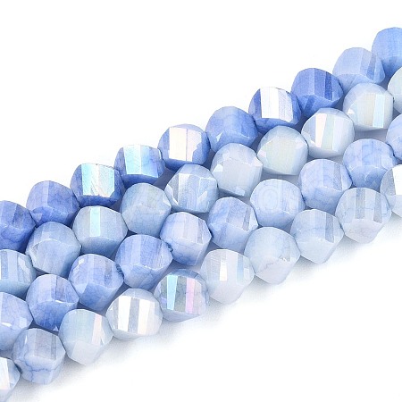 Anti-Tarnish Electroplate Glass Beads Strands GLAA-T025-6mm-14B-1