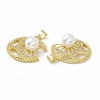 Rack Plating Brass Micro Pave Clear Cubic Zirconia Charms ZIRC-C041-11G-3