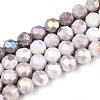 Anti-Tarnish Electroplate Glass Beads Strands X-EGLA-T021-8mm-15-01-1