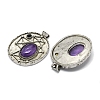 Natural Amethyst Oval Pendants G-Q165-03AS-07-2