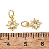 Brass Micro Pave Clear Cubic Zirconia Charms KK-F941-40D-G-3