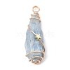 Electroplated Natural Quartz Crystal Dyed Copper Wire Wrapped Pendants PALLOY-JF02326-04-3