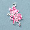 Breast Cancer Pink Awareness Ribbon Theme Alloy Enamel Pendants ENAM-A147-01D-1