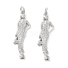 Rack Plating Brass Micro Pave Clear Cubic Zirconia Pendants KK-M280-03P-1