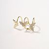 Elegant Brass Pave Clear Cubic Zirconia Cuff Earrings PI9402-1-1