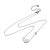 304 Stainless Steel Pave Natural White Shell Heart Pendant Necklaces for Women NJEW-U032-09P-01-4