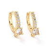 Brass Micro Pave Clear Cubic Zirconia Hoop Earring Findings ZIRC-F133-11G-1