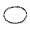 Electroplate Faceted Round Glass Beaded Bracelets BJEW-JB06125-2