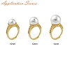 Round Brass Micro Pave Clear Cubic Zirconia Adjustable Ring Settings KK-D378-35G-6