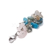 Natural Quartz Crystal & Rose Quartz & Aventurine & Amazonite Chip Beads Pendant Decorations HJEW-JM02124-01-4