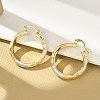 Brass Two Tone Hoop Earrings EJEW-B117-06D-M-1