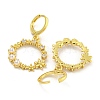 Rack Plating Flower Ring Brass Pave Clear Cubic Zirconia Hoop Earrings for Women EJEW-G410-54G-2