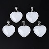 Heart Natural White Jade Pendants X-G-Q438-01-1