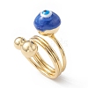 Enamel Round with Evil Eye Finger Rings RJEW-A014-01G-M-2