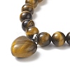 Natural Tiger Eye Beaded Bracelets BJEW-JB09039-02-2