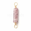 Natural Lepidolite Connector Charms PALLOY-JF01454-09-3