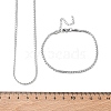 304 Stainless Steel Box Chain Necklace and Bracelet Set SJEW-D091-03P-3