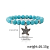 Synthetic Turquoise Beaded Stretch Bracelets PW-WGFC66C-16-1