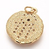 Brass Micro Pave Cubic Zirconia Pendants KK-P156-14G-NR-2