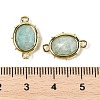 Natural Amazonite Faceted Oval Connector Charms G-I382-04G-06-3