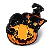 Halloween Black Cat with Pumpkin Enamel Pins JEWB-S031-02B-1