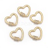 Brass Micro Pave Cubic Zirconia Screw Carabiner Lock Charms ZIRC-G160-23G-1