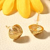 Brass Half Round Stud Earrings EJEW-Z083-01G-3