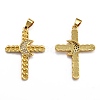 Brass Micro Pave Clear Cubic Zirconia Pendants ZIRC-J025-40G-2