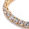 Brass Pave Clear Cubic Zirconia Flat Round Box Chain Slider Bracelets BJEW-YWC0002-12B-G-2