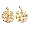 Rack Plating Brass Micro Pave Cubic Zirconia Pendants KK-A185-35G-2