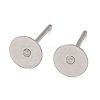 Tarnish Resistant 316 Surgical Stainless Steel Flat Round Blank Peg Stud Earring Settings X-STAS-R073-06-3