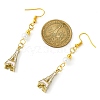 Alloy Enamel Eiffel Tower Dangle Earrings with Imitation Pearl Beaded EJEW-JE05422-01-2