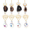 Brass & Crystal Suncatchers HJEW-G018-04A-G-5