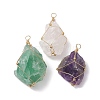 3Pcs Natural Rose Quartz & Amethyst & Fluorite Big Pendants Sets PALLOY-JF02623-1