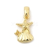 Rack Plating Leaf Brass Pendants KK-S407-08G-1