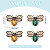 WADORN 4Pcs 2 Colors Bee Rhinestones Pin JEWB-WR0001-06-2