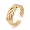 304 Stainless Steel Open Cuff Ring for Women RJEW-M049-01G-08-3