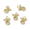 Real 18K Gold Plated Brass Micro Pave Clear Cubic Zirconia Charms KK-E068-VB411-2-4