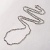 Boy's 304 Stainless Steel Long Double Link Chain Necklaces STAS-L127-11P-1