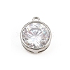 Brass Pave Clear Cubic Zirconia Charms CU-CBAD306-24C-P-1