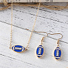 Rugby Zinc Alloy Enamel Pendant Necklaces & Dangle Earrings Sets FS-WGFCE0C-05-1