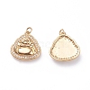 Brass Micro Pave Cubic Zirconia Pendants ZIRC-G156-02G-2