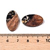 Transparent Resin and Walnut Wood Pendants RESI-T057-03A-3